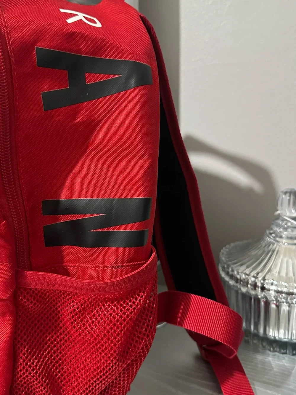 Jordan Red Mini Backpack with Black Logo